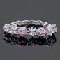 "Ena" - Pink Cubic Zirconia Bridal Bracelet