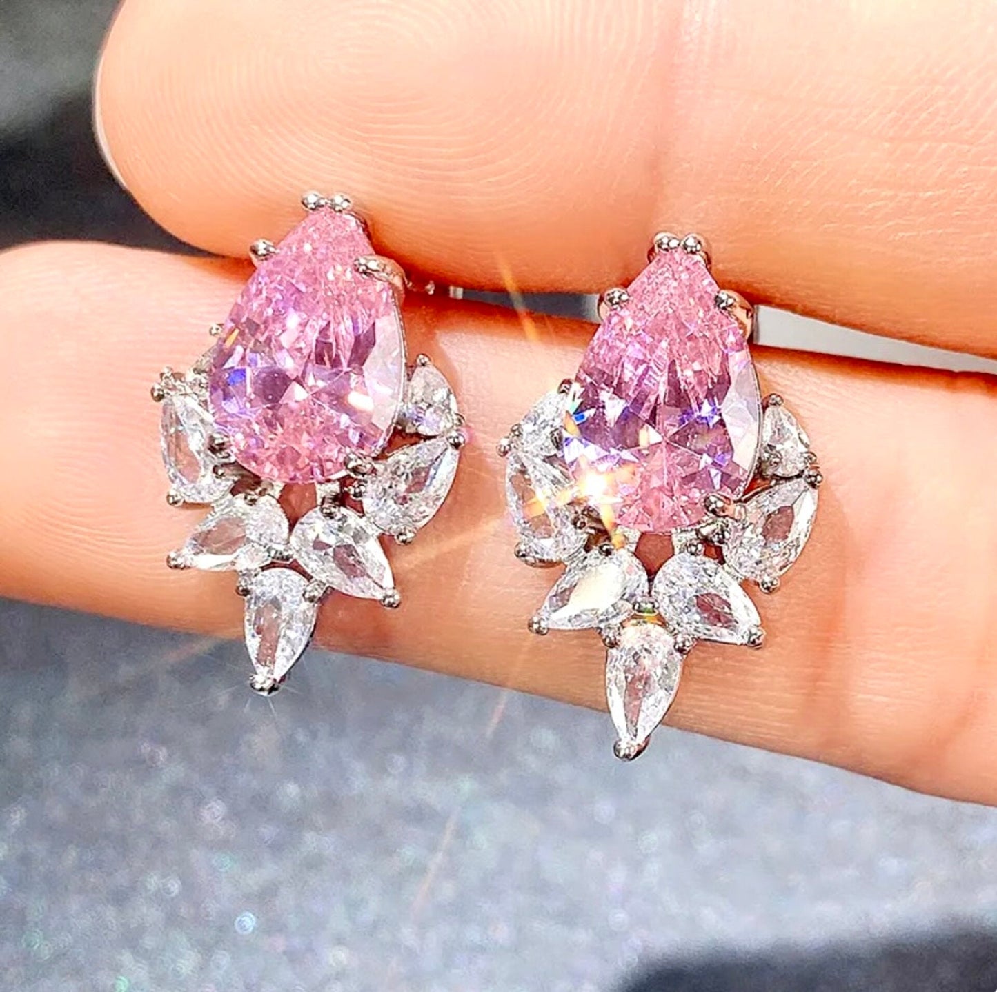 "Orelia" - CZ Bridal Stud Earrings - More Colors