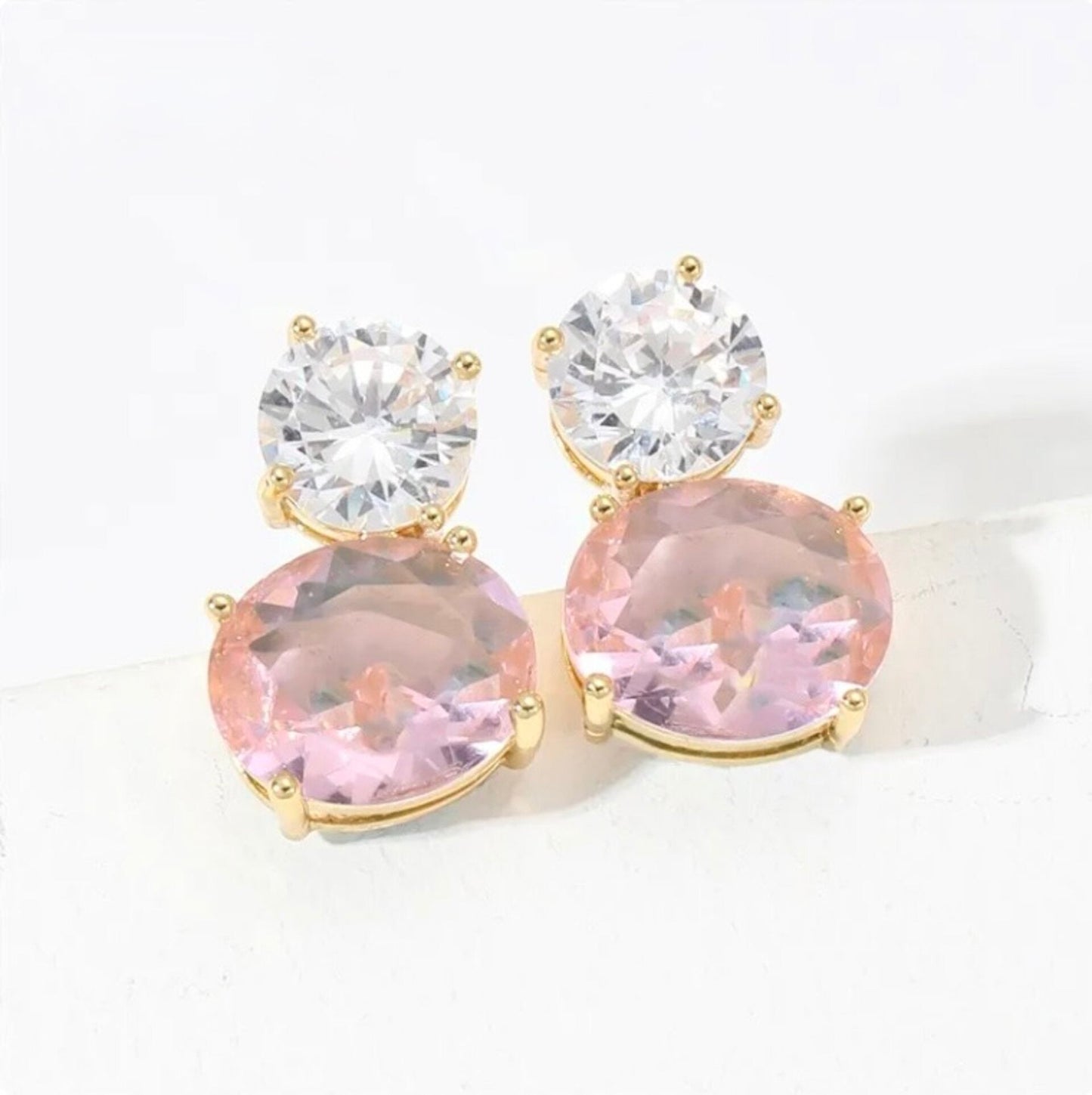 "Lani" - Pink Cubic Zirconia Bridal Jewelry Set