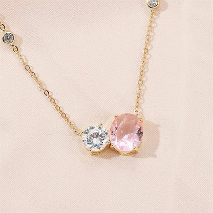 "Lani" - Pink Cubic Zirconia Bridal Jewelry Set