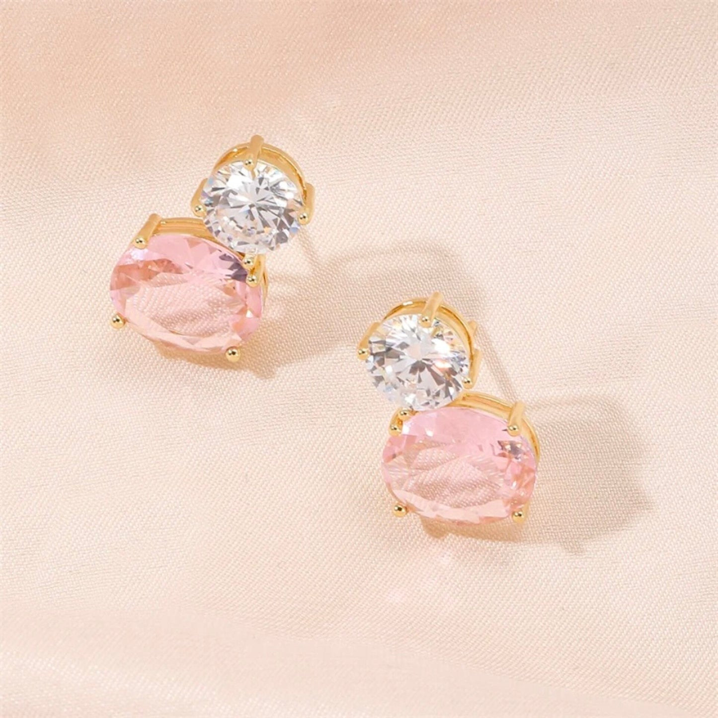 "Lani" - Pink Cubic Zirconia Bridal Jewelry Set