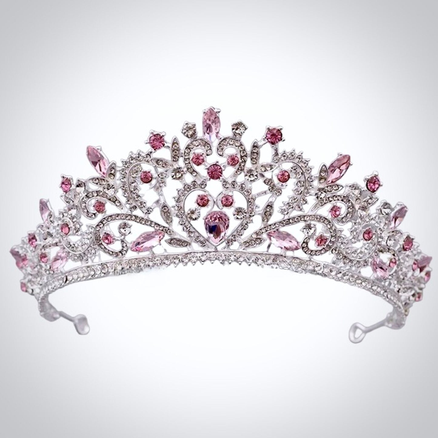 Coral - Pink Crystal Bridal Tiara