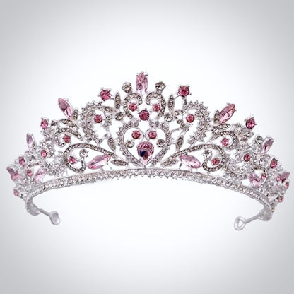 Coral - Pink Crystal Bridal Tiara