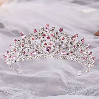Coral - Pink Crystal Bridal Tiara
