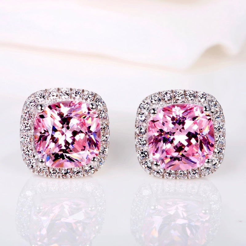 "Thalia" - Square Cubic Zirconia Stud Earrings