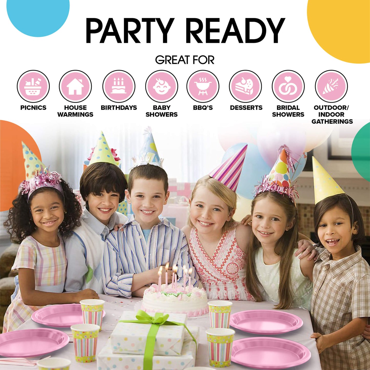 7 In. Pink Plastic Plates | 50 Count