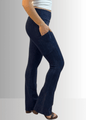 A Perfect Fit Cotton Bootcut Pocket Pants in Solid Black