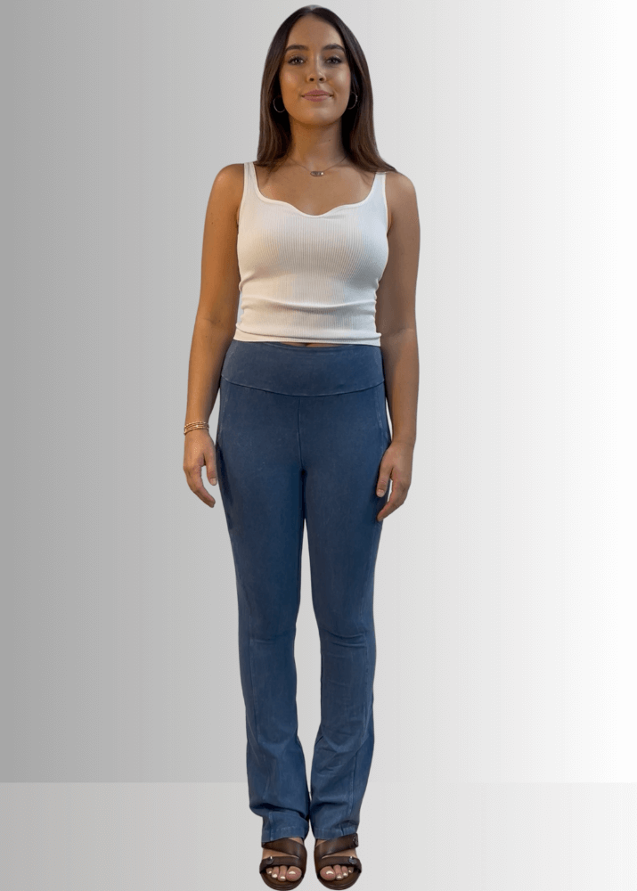 A Perfect Fit Cotton Bootcut Pocket Pants Light Denim