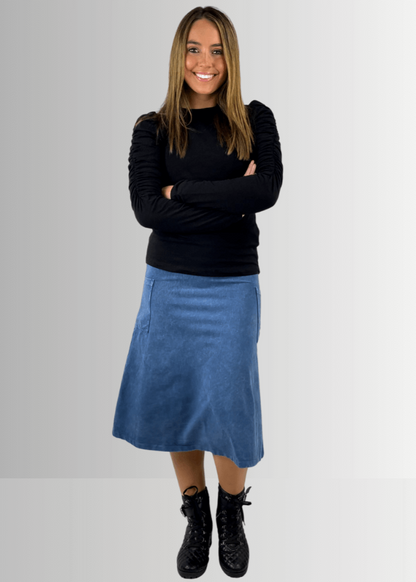 Alyssa Very Versatile Cotton Skirt Light Denim