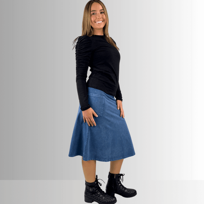 Alyssa Very Versatile Cotton Skirt Light Denim