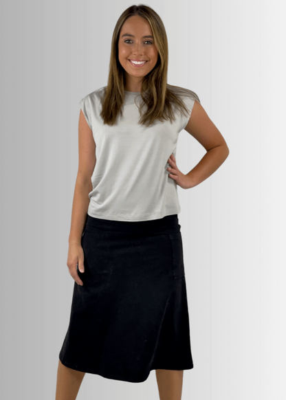 Alyssa Very Versatile Cotton Skirt Light Denim