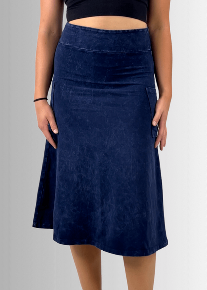 Alyssa Very Versatile Cotton Skirt Light Denim