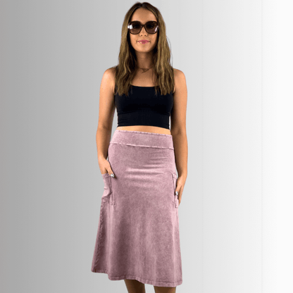 Alyssa Very Versatile Cotton Skirt Pink Denim