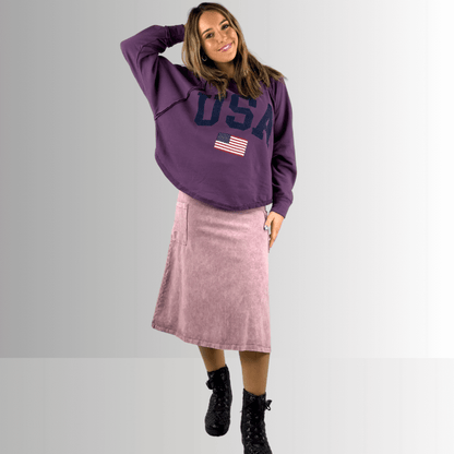 Alyssa Very Versatile Cotton Skirt Pink Denim