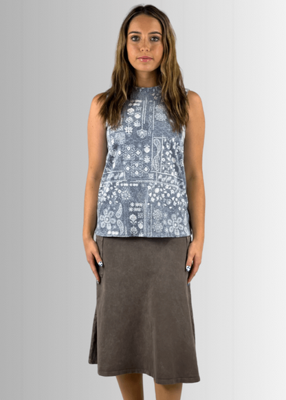 Alyssa Very Versatile Cotton Skirt Light Denim