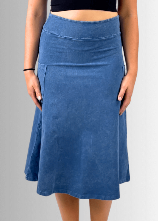 Alyssa Very Versatile Cotton Skirt Light Denim