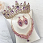 Kori - Purple Crystal 3-Piece Bridal Jewelry Set With Tiara - Available in Silver and Gold