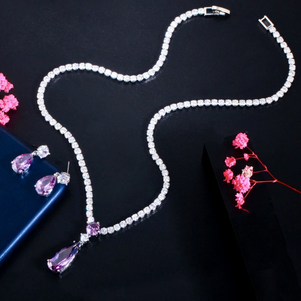 Desiree - Silver Cubic Zirconia Bridal Jewelry Set - More Colors
