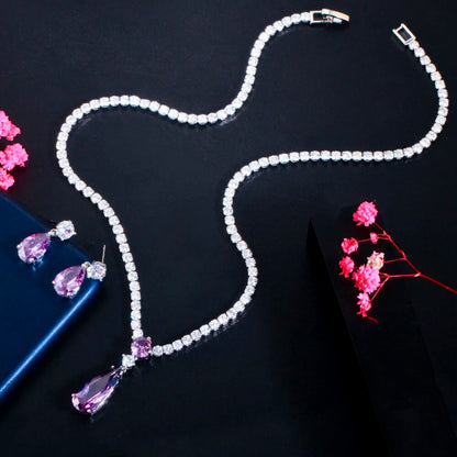 Desiree - Silver Cubic Zirconia Bridal Jewelry Set - More Colors