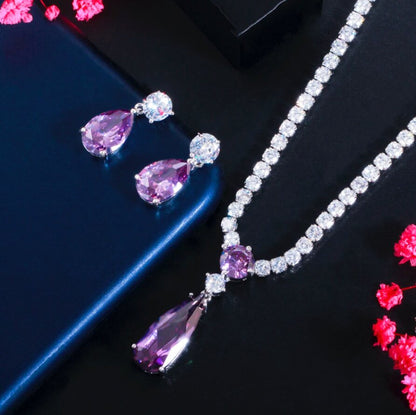 Desiree - Silver Cubic Zirconia Bridal Jewelry Set - More Colors