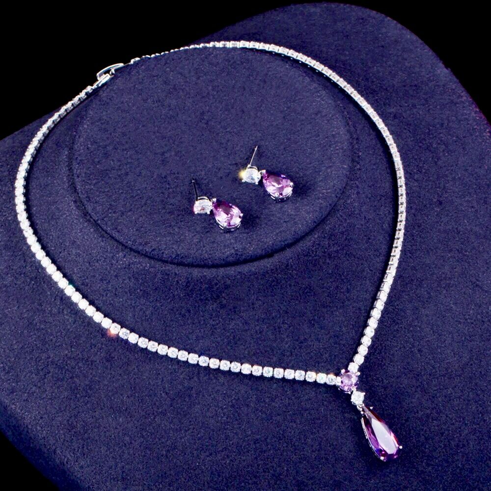 Desiree - Silver Cubic Zirconia Bridal Jewelry Set - More Colors