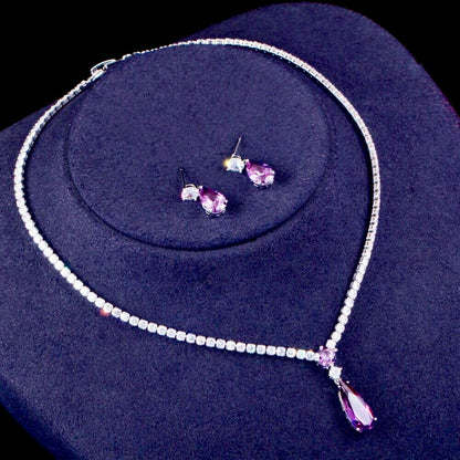 Desiree - Silver Cubic Zirconia Bridal Jewelry Set - More Colors