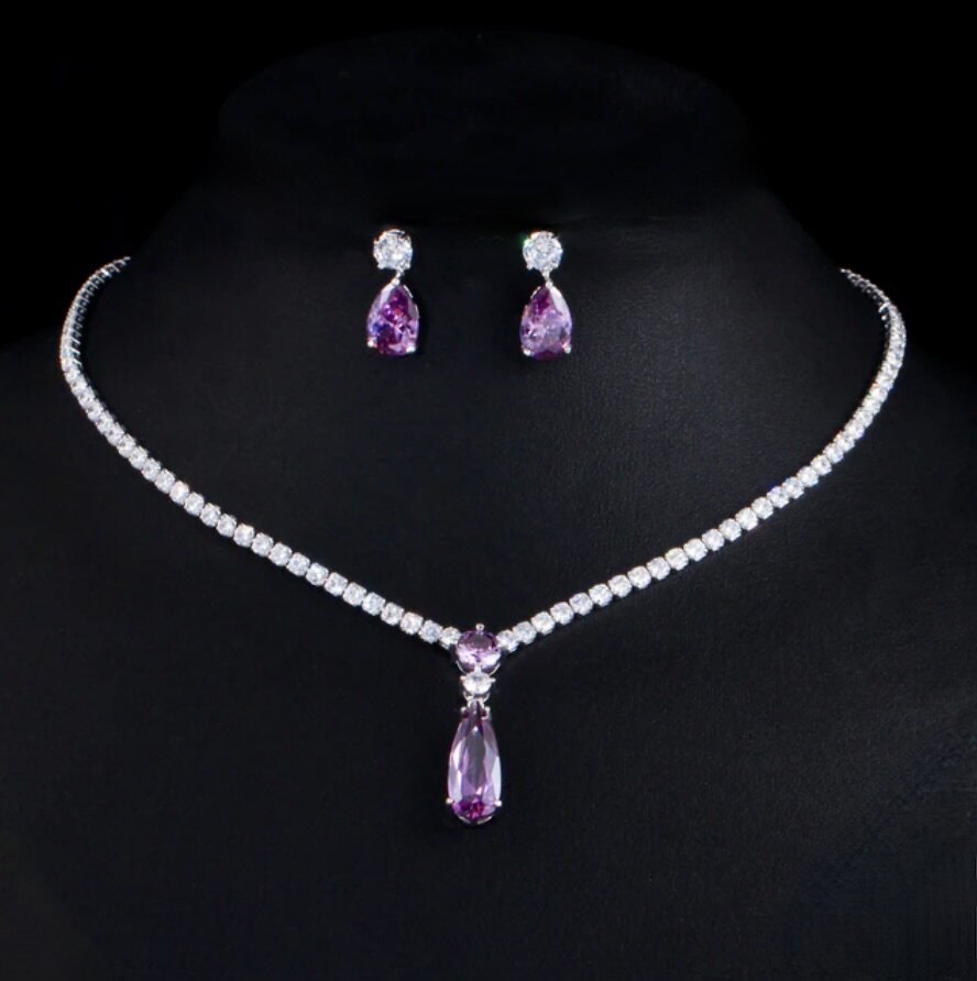 Desiree - Silver Cubic Zirconia Bridal Jewelry Set - More Colors