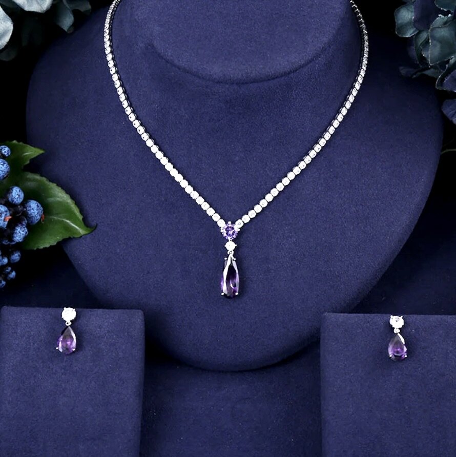 Desiree - Silver Cubic Zirconia Bridal Jewelry Set - More Colors