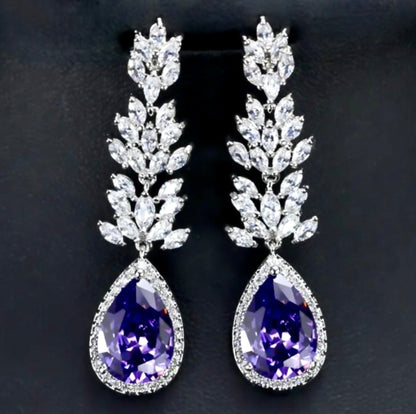 Aleda - Cubic Zirconia Bridal Earrings - More Colors Available