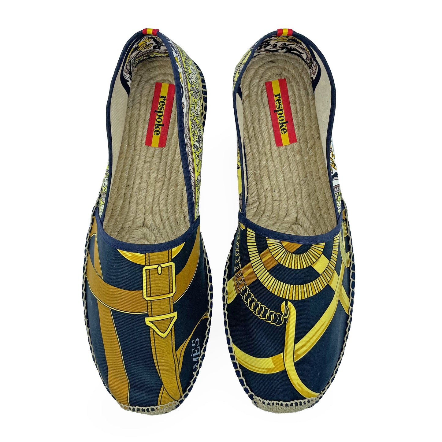 EPERON CHASSE Navy/Gold Espadrilles