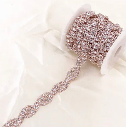 Liza - Rhinestone Bridal Belt/Sash - Available in Rose Gold, Silver and Yellow Gold