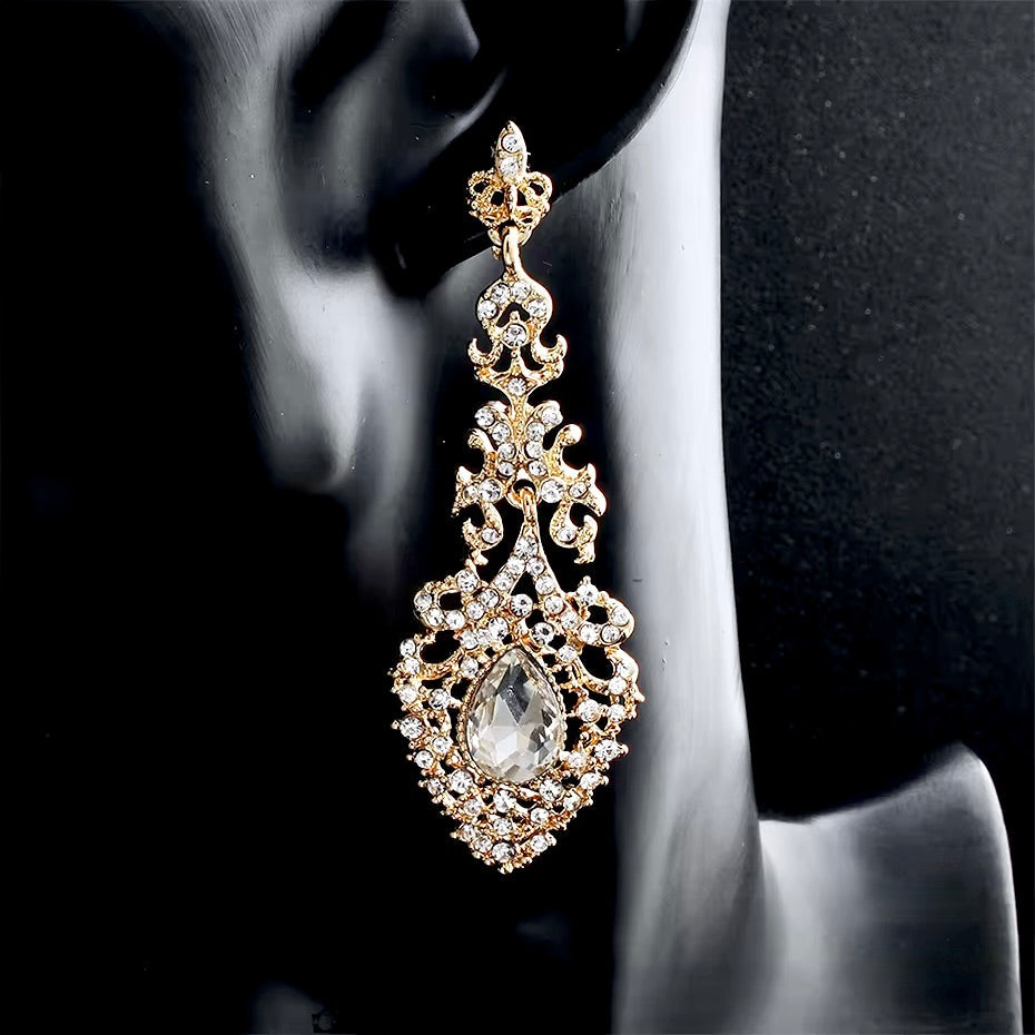 Charleston - Rhinestone and Pearl Bridal Earrings