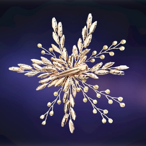 Myah - Crystal Bridal Hair Clip - Available in Silver, Rose Gold and Yellow Gold