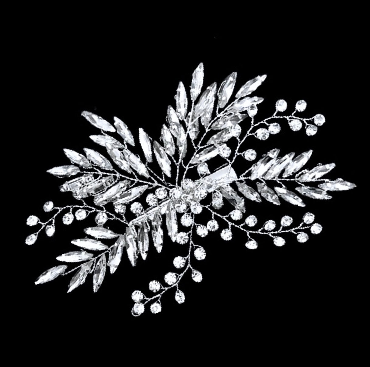 Myah - Crystal Bridal Hair Clip - Available in Silver, Rose Gold and Yellow Gold