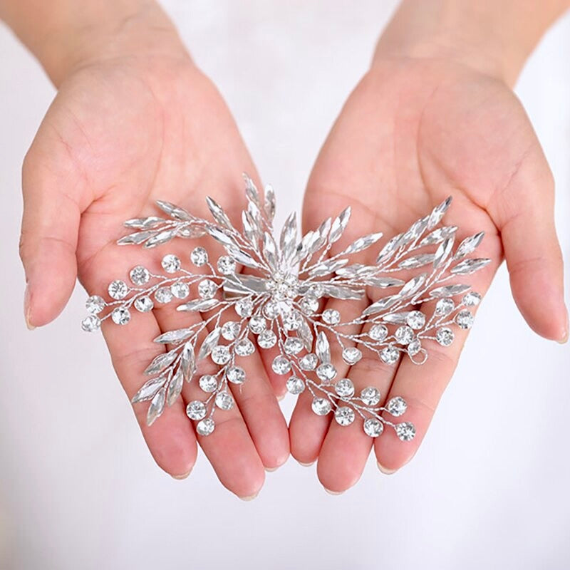 Myah - Crystal Bridal Hair Clip - Available in Silver, Rose Gold and Yellow Gold