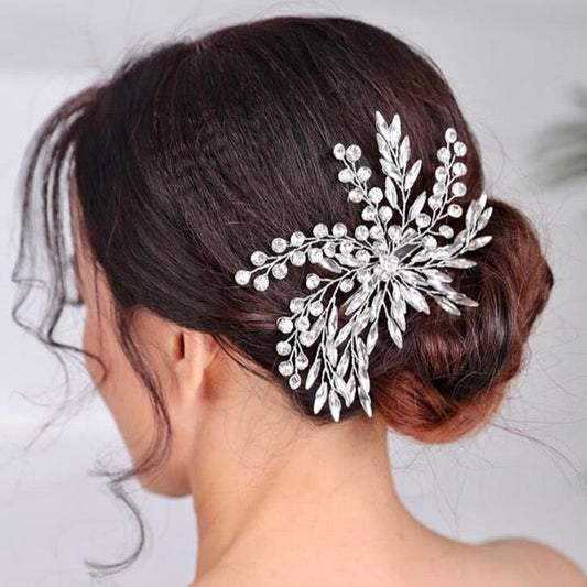 Myah - Crystal Bridal Hair Clip - Available in Silver, Rose Gold and Yellow Gold