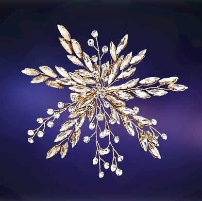 Myah - Crystal Bridal Hair Clip - Available in Silver, Rose Gold and Yellow Gold