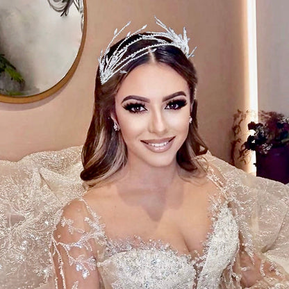 "Katiana" - Crystal Bridal Headband - Available in Silver and Yellow Gold
