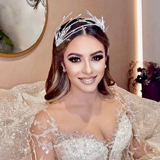 "Katiana" - Crystal Bridal Headband - Available in Silver and Yellow Gold