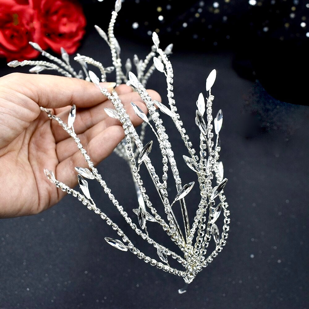 "Katiana" - Crystal Bridal Headband - Available in Silver and Yellow Gold