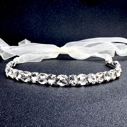 "Journey" - Classic Crystal Bridal Headband - Available in Silver and Gold
