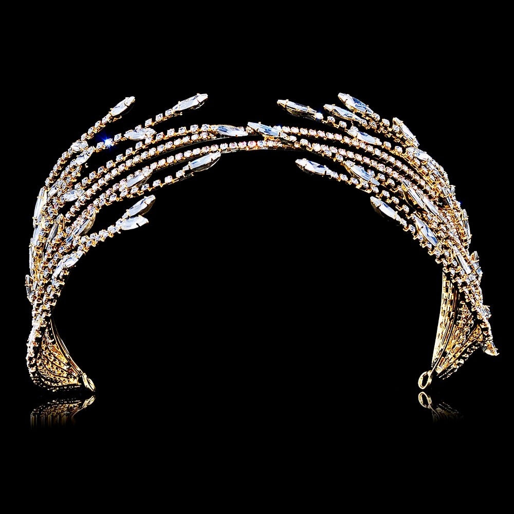 "Katiana" - Crystal Bridal Headband - Available in Silver and Yellow Gold