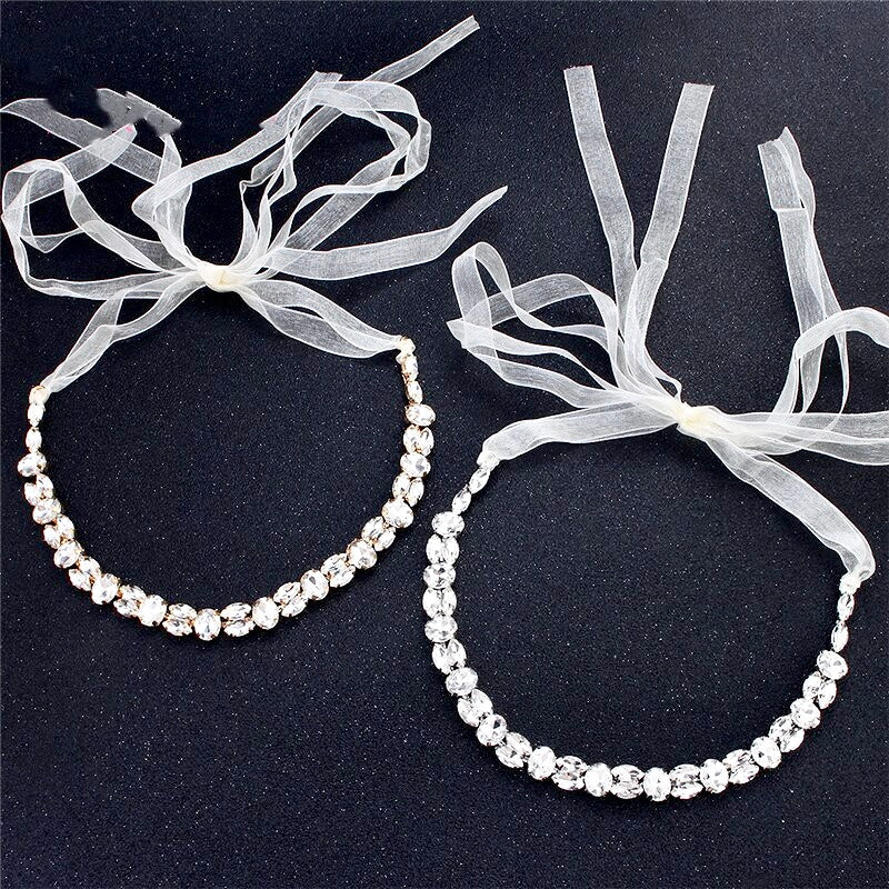 "Journey" - Classic Crystal Bridal Headband - Available in Silver and Gold