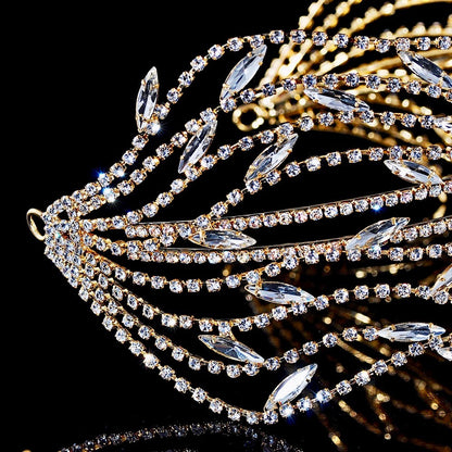 "Katiana" - Crystal Bridal Headband - Available in Silver and Yellow Gold
