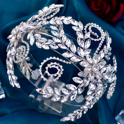 Rivera - Silver Crystal Bridal Headdress