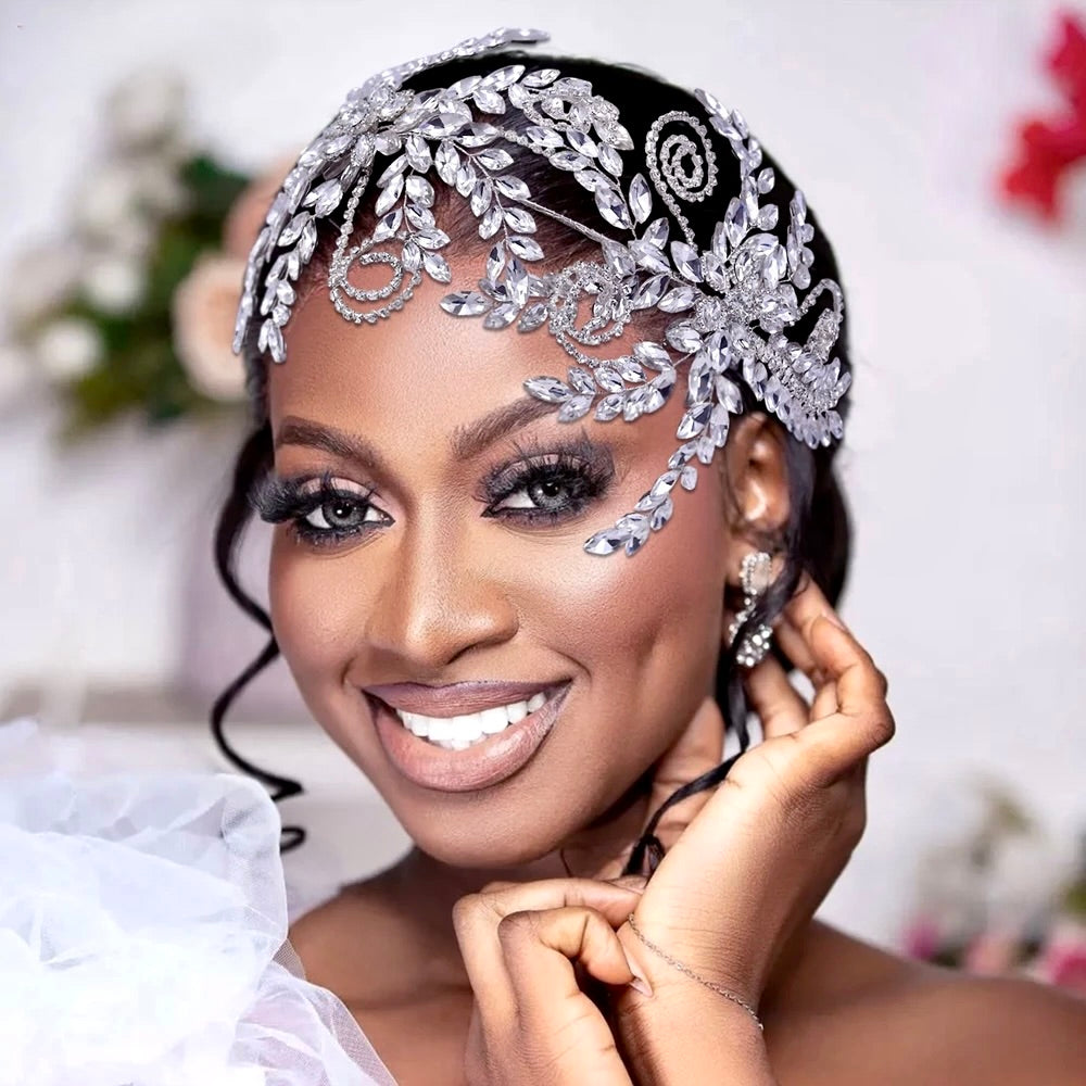 Rivera - Silver Crystal Bridal Headdress