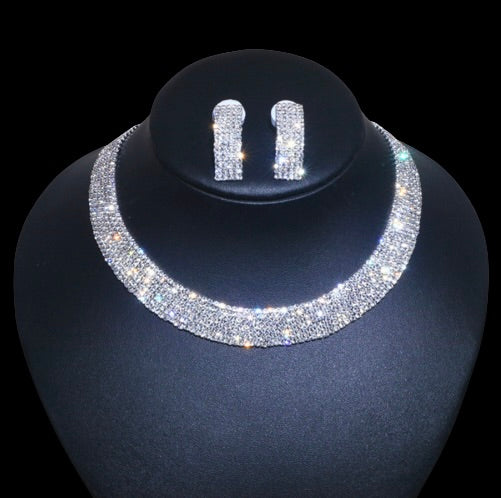 Jane - Silver Rhinestone Bridal Jewelry Set