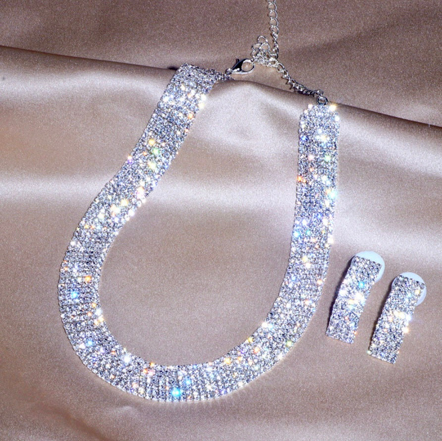 Jane - Silver Rhinestone Bridal Jewelry Set