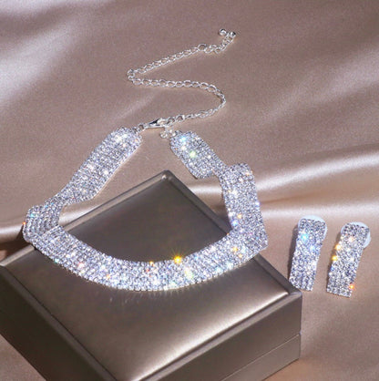 Jane - Silver Rhinestone Bridal Jewelry Set