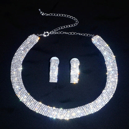 Jane - Silver Rhinestone Bridal Jewelry Set